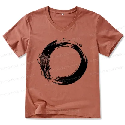 Tokyo-Tiger Dragon's Circle V-Neck Classic T-Shirt