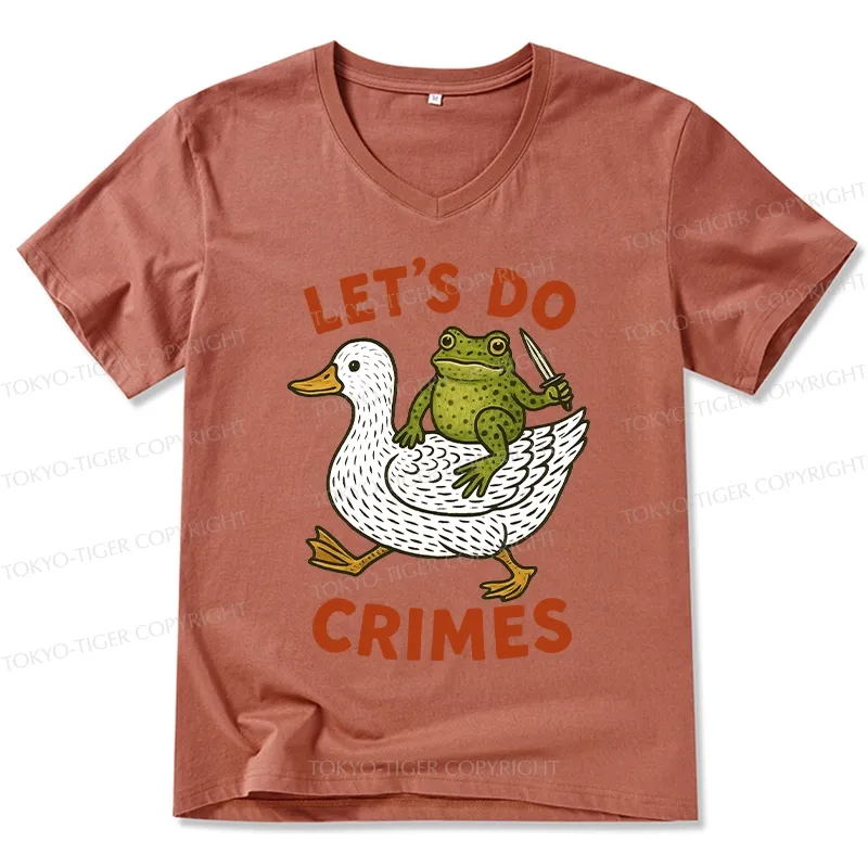 Tokyo-Tiger Frog Ready To Commit Crime V-Neck Classic T-Shirt