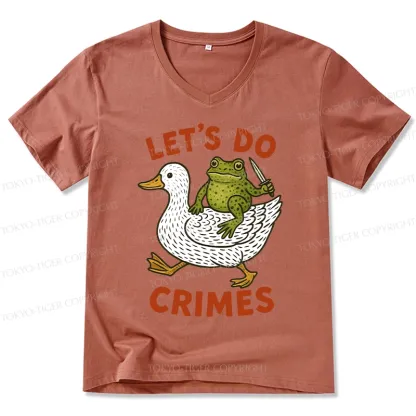 Tokyo-Tiger Frog Ready To Commit Crime V-Neck Classic T-Shirt