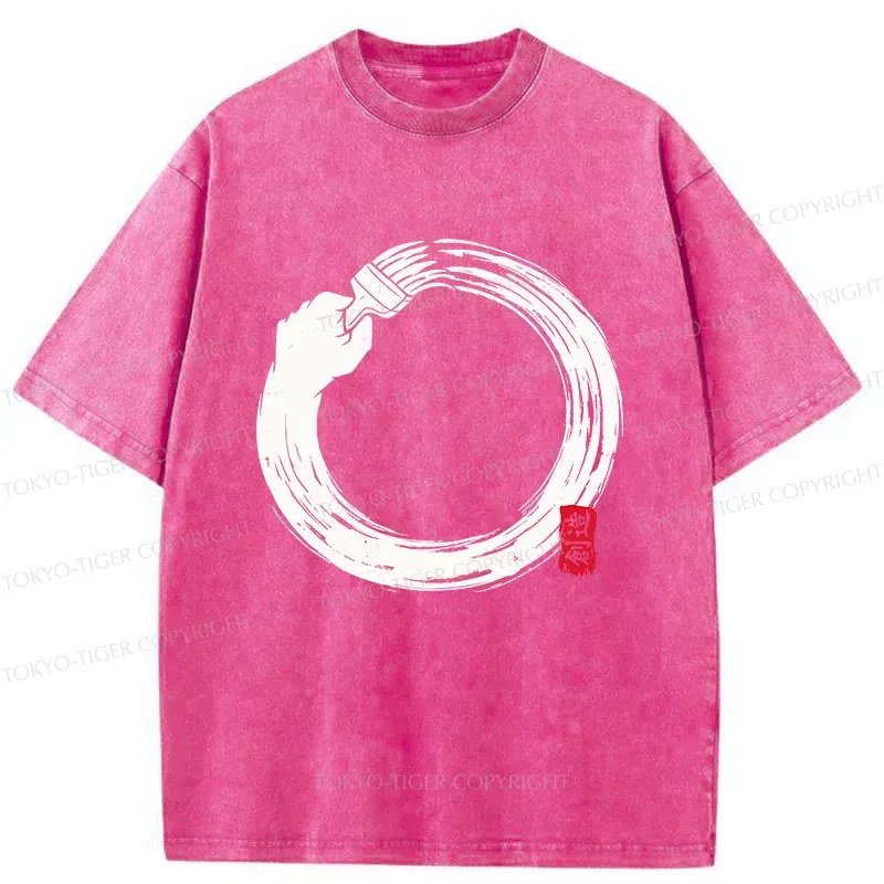 Tokyo-Tiger Painter's Enso Washed T-Shirt