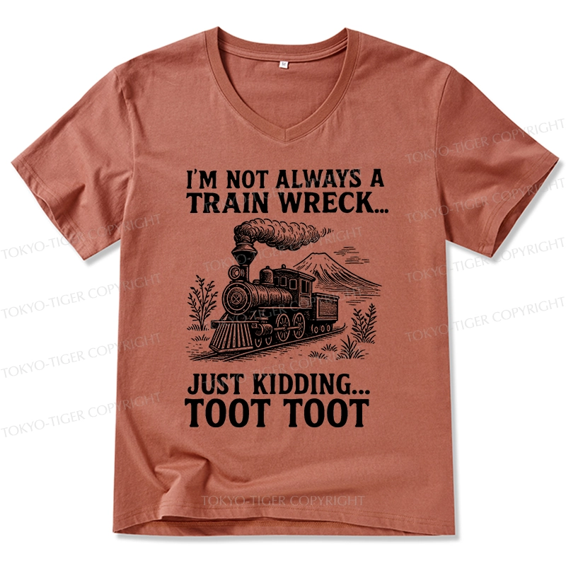 Tokyo-Tiger Funny Train Jokes V-Neck Classic T-Shirt