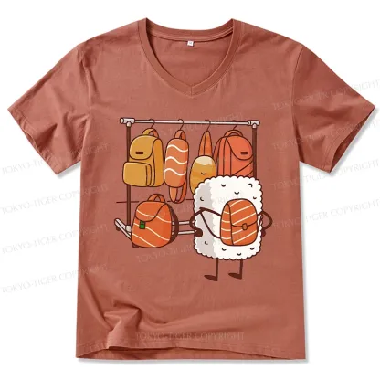 Tokyo-Tiger Sushi Is Selecting Backpacks V-Neck Classic T-Shirt