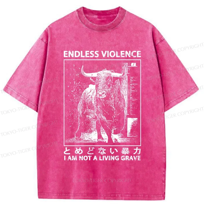 Tokyo-Tiger I Am Not A Living Grave Washed T-Shirt