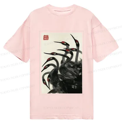 Tokyo-Tiger Retro Red Crowned Crane Classic T-Shirt
