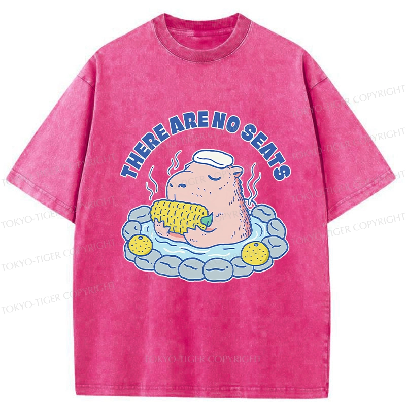 Tokyo-Tiger Capybara Enjoying Hot Springs Washed T-Shirt