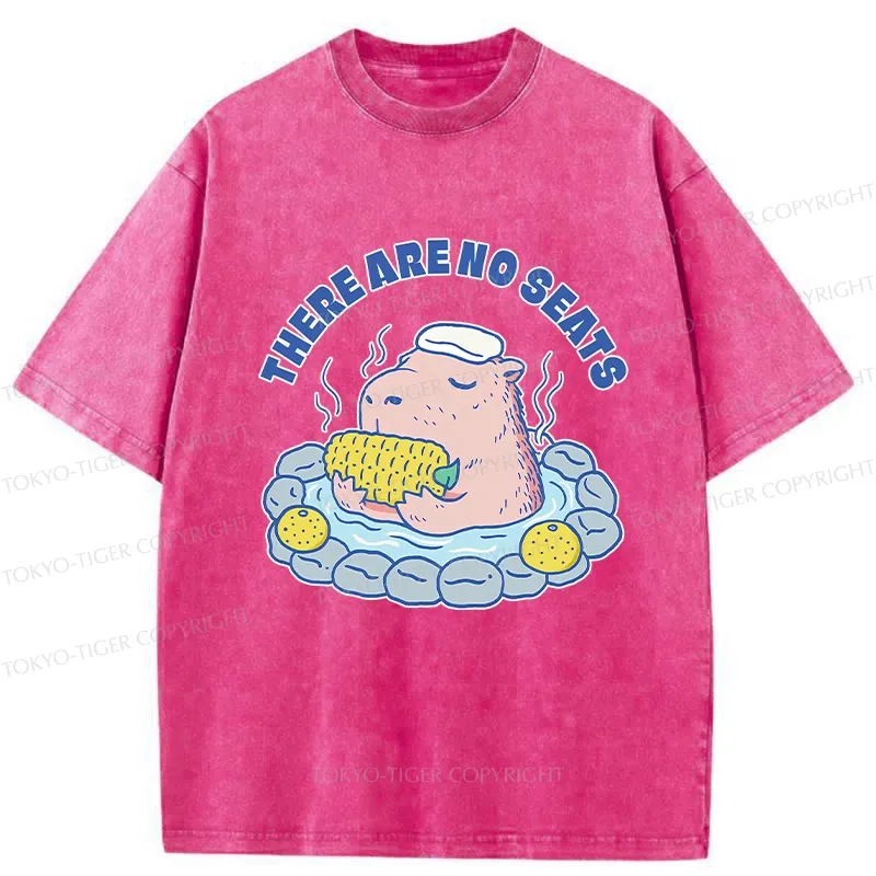 Tokyo-Tiger Capybara Enjoying Hot Springs Washed T-Shirt