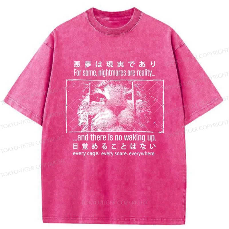 Tokyo-Tiger Protecting Animals And Prison Cat Washed T-Shirt