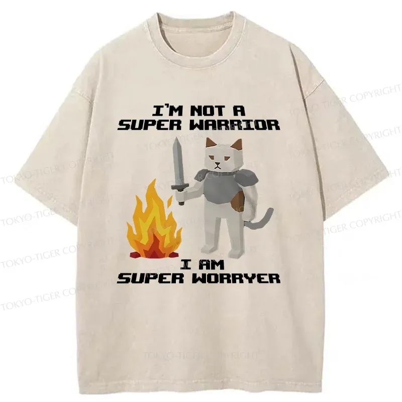 Tokyo-Tiger Cat Warrior Funny Washed T-Shirt