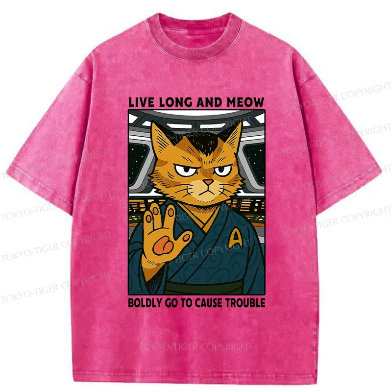 Tokyo-Tiger Intergalactic Troublemaker Cat Washed T-Shirt