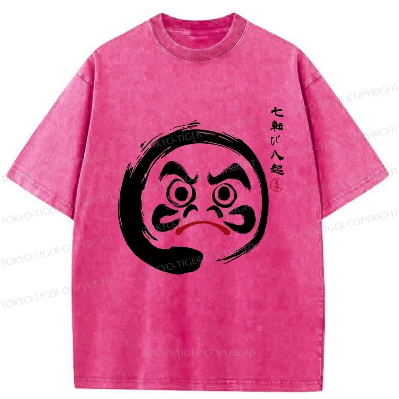 Tokyo-Tiger Retro Daruma Enso Washed T-Shirt