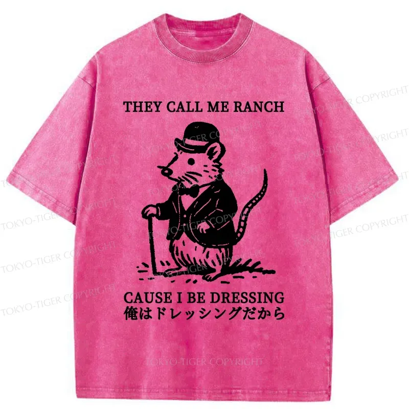 Tokyo-Tiger Elegant Mouse Washed T-Shirt