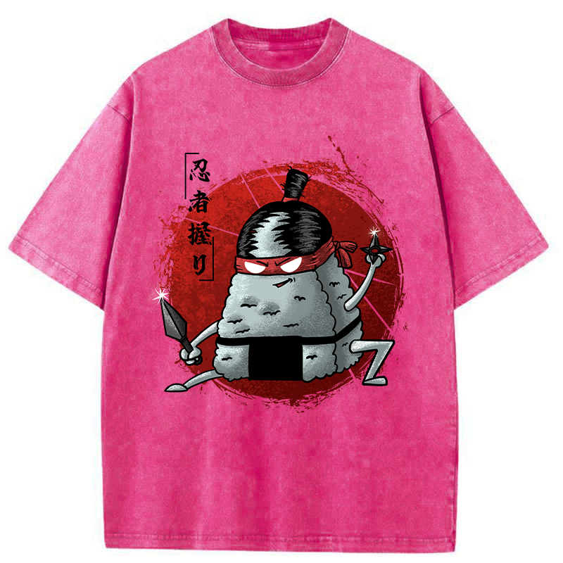 Tokyo-Tiger Rice Ball Ninja Washed T-Shirt