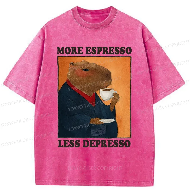 Tokyo-Tiger Elegant Capybara Washed T-Shirt