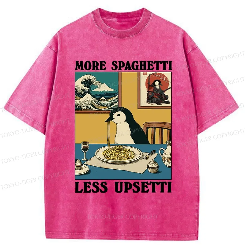 Tokyo-Tiger More Spaghetti Less Upsetti Penguin Washed T-Shirt