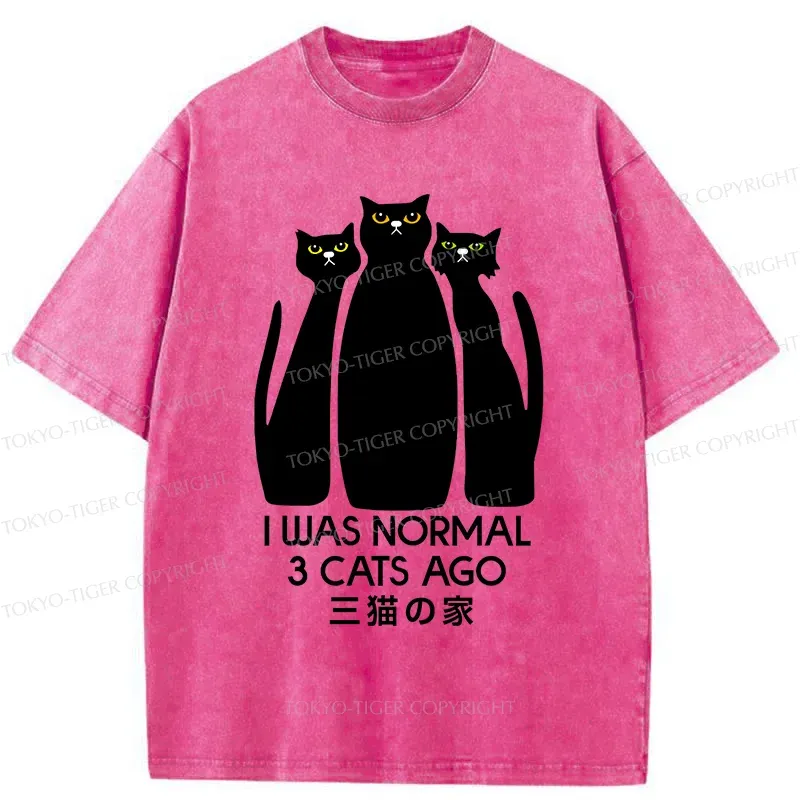 Tokyo-Tiger Three Cats House Washed T-Shirt