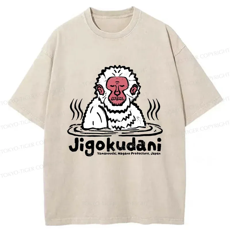 Tokyo-Tiger Japanese Hot Spring Monkey Washed T-Shirt