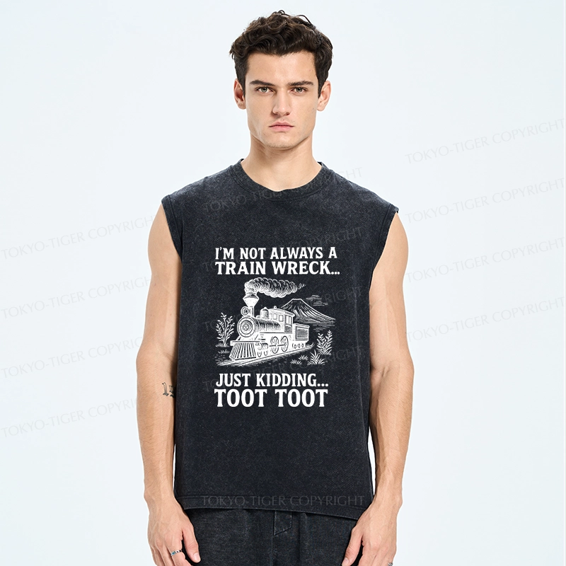 Tokyo-Tiger Funny Train Jokes Washed Tank