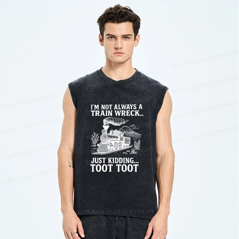 Tokyo-Tiger Funny Train Jokes Washed Tank