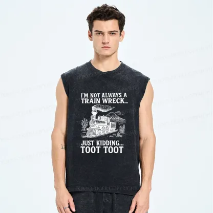 Tokyo-Tiger Funny Train Jokes Washed Tank