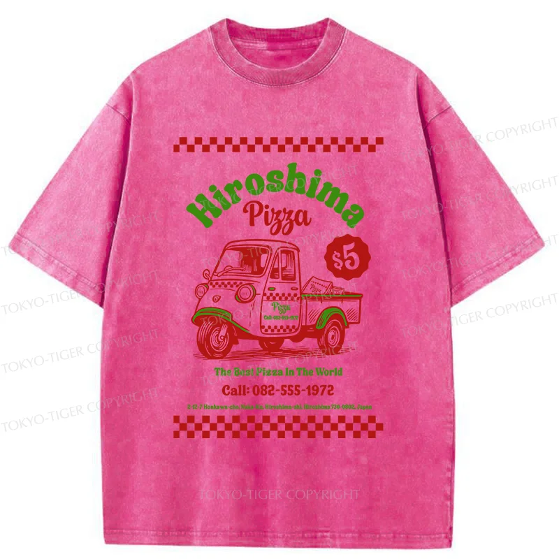 Tokyo-Tiger Pizza Delivery Washed T-Shirt