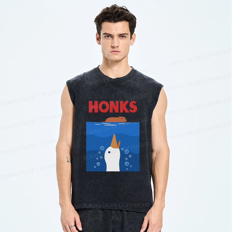 Tokyo-Tiger Funny Honks Goose Washed Tank