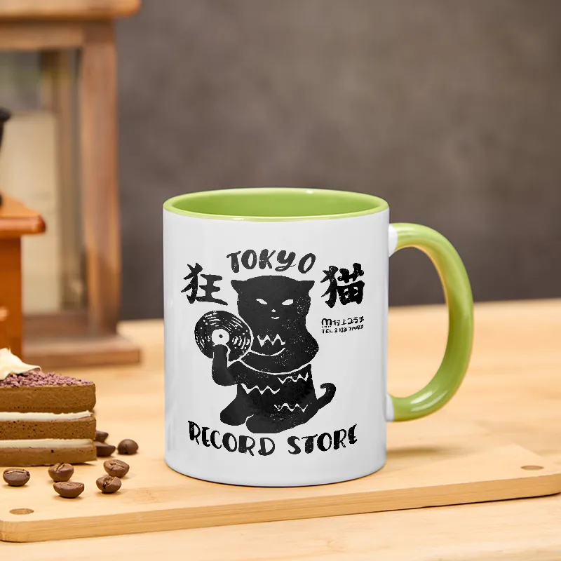 Tokyo-Tiger Record Store Cat CD Mug