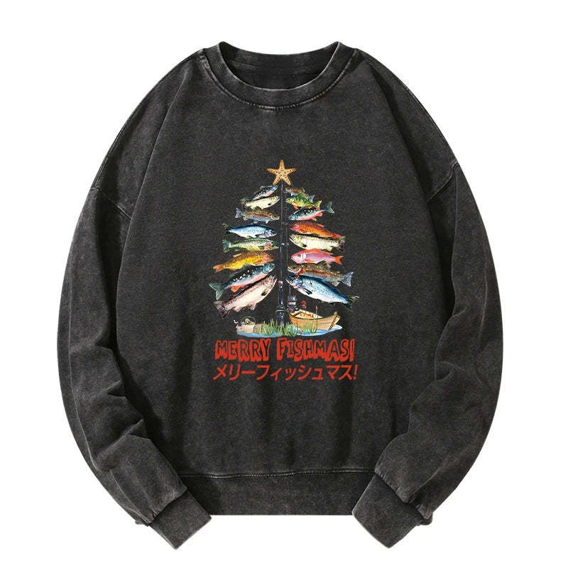 Tokyo-Tiger Christmas Tree Fish Washed Sweatshirt