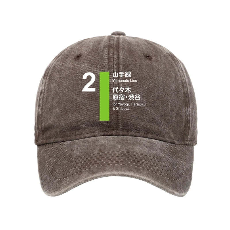 Tokyo-Tiger Yamanote Line Shibuya And Harajuku Washed Cap