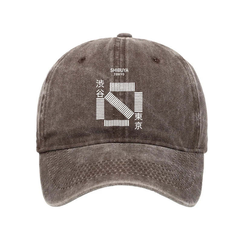 Tokyo-Tiger Japanese Shibuya Crossing Washed Cap