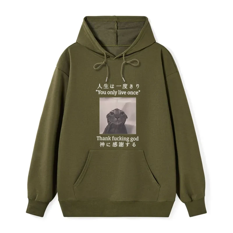 Tokyo-Tiger Funny Melancholy Cat Classic Hoodie