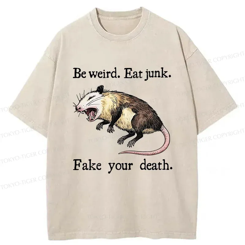 Tokyo-Tiger Possum Playing Dead Washed T-Shirt