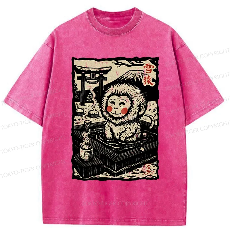 Tokyo-Tiger Japanese Snow Monkey Washed T-Shirt