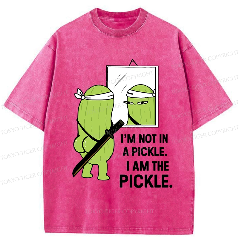 Tokyo-Tiger Funny I Am The Pickle Washed T-Shirt