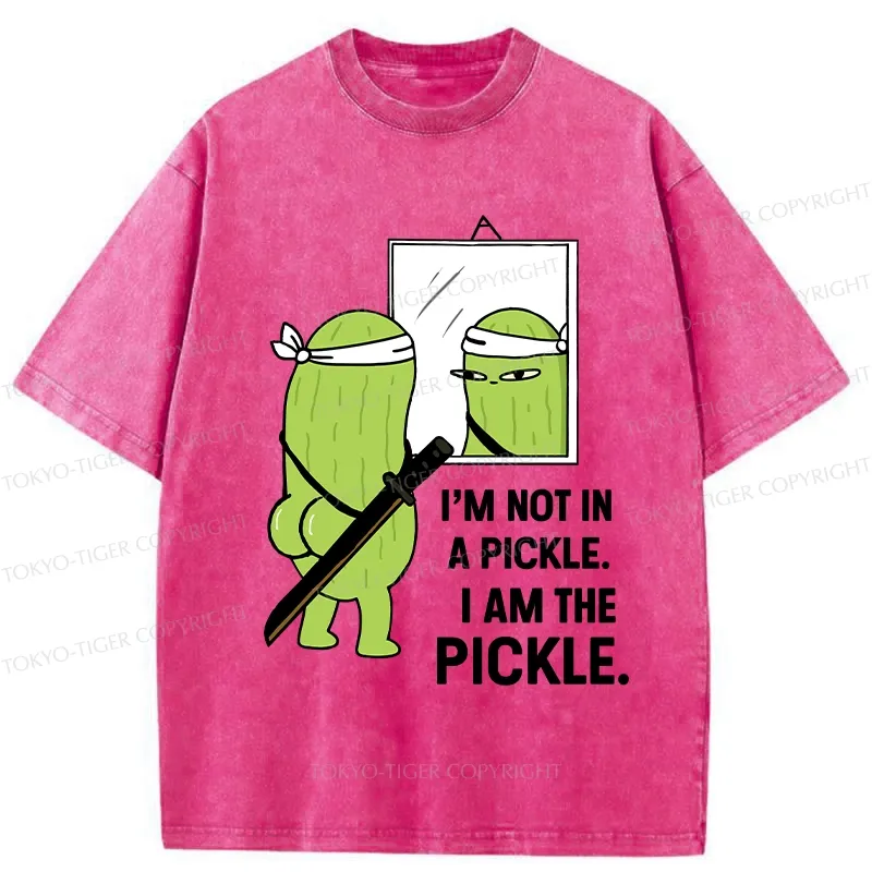 Tokyo-Tiger Funny I Am The Pickle Washed T-Shirt