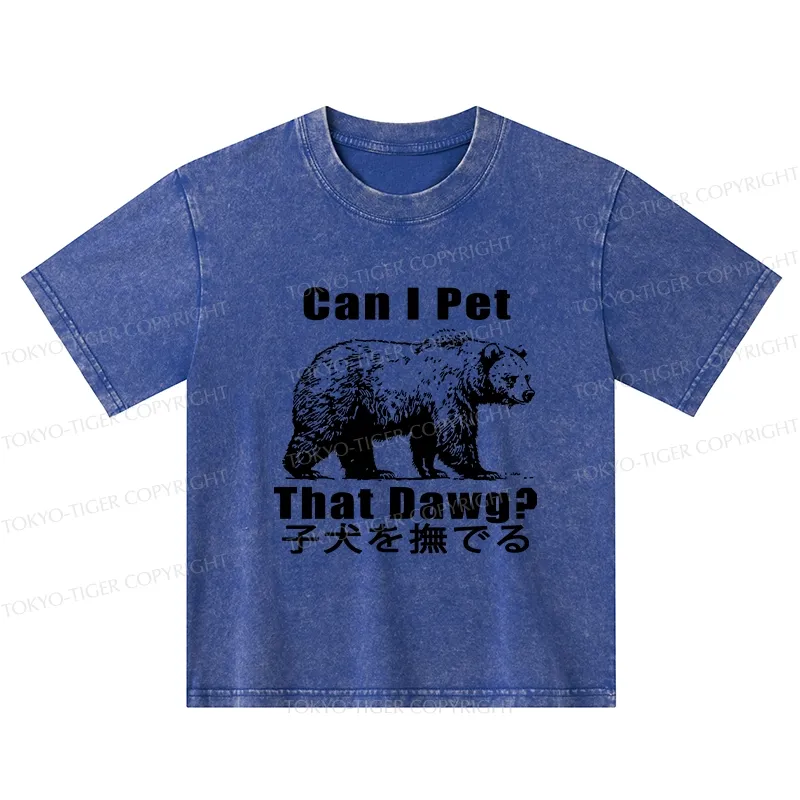 Tokyo-Tiger Pet The Bear Kids Washed T-Shirt