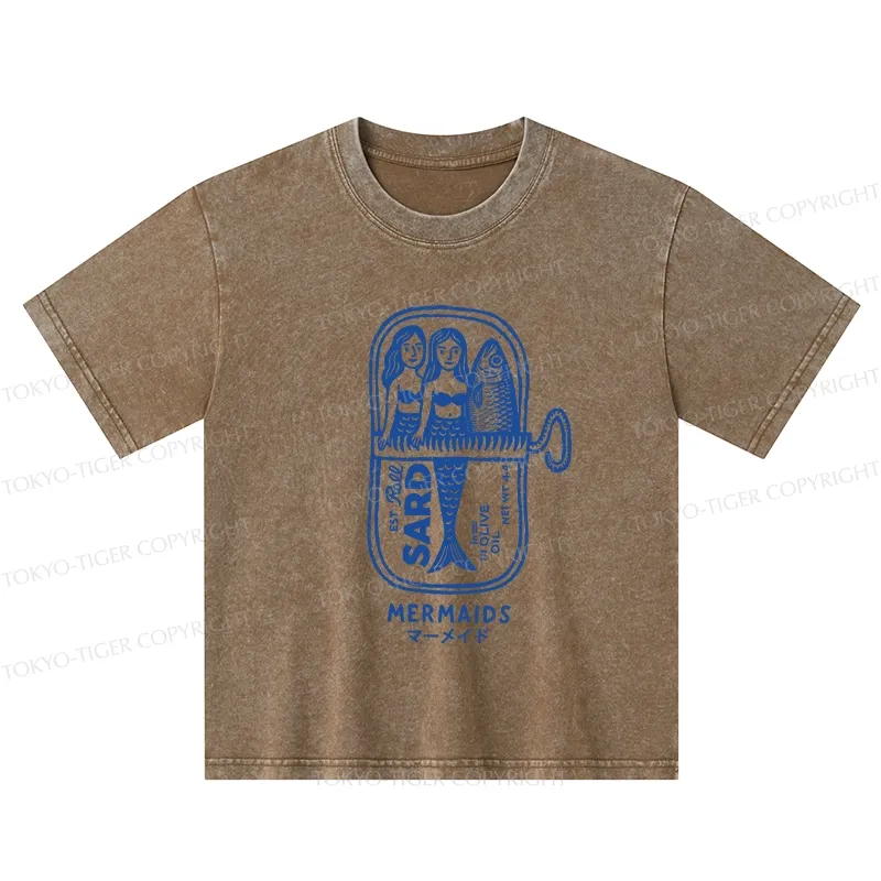 Tokyo-Tiger Mermaid Can Kids Washed T-Shirt