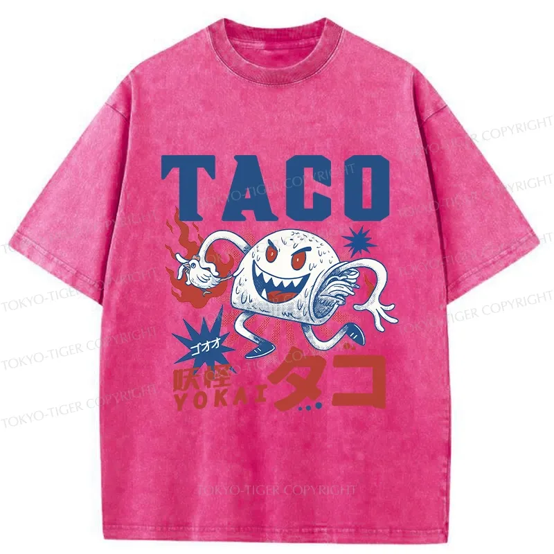 Tokyo-Tiger Japanese Taco Yokai Washed T-Shirt