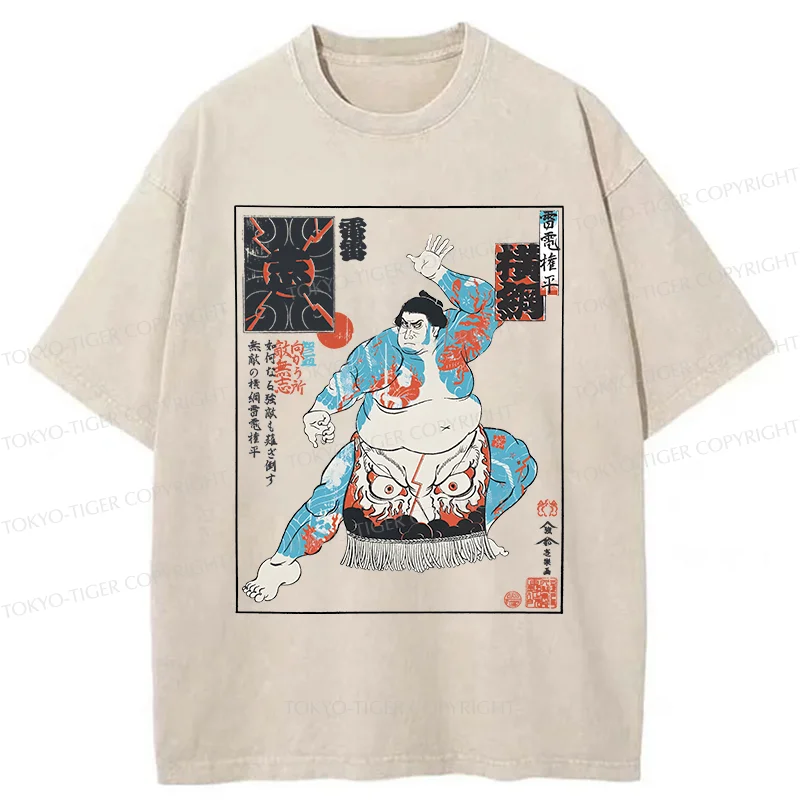 Tokyo-Tiger Japan Traditional Sumo Washed T-Shirt
