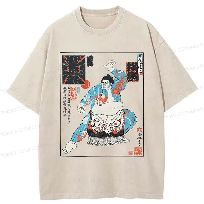 Tokyo-Tiger Japan Traditional Sumo Washed T-Shirt