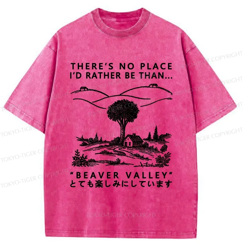 Tokyo-Tiger Beaver Valley Funny Washed T-Shirt