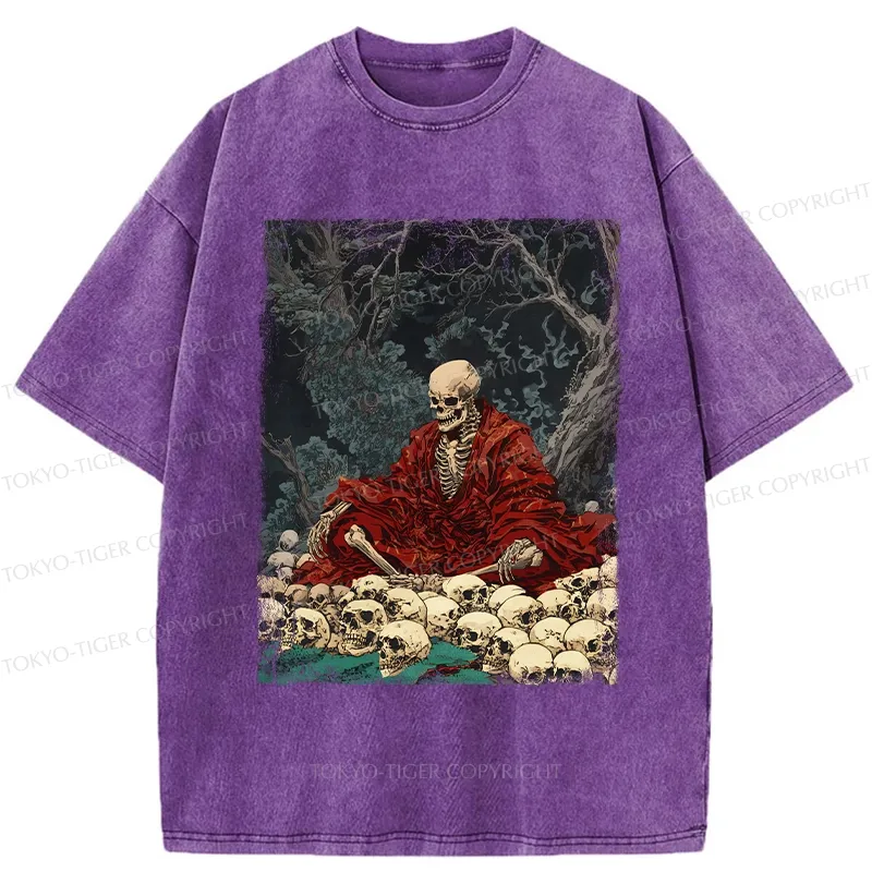 Tokyo-Tiger Guardian Of The Skulls Washed T-Shirt