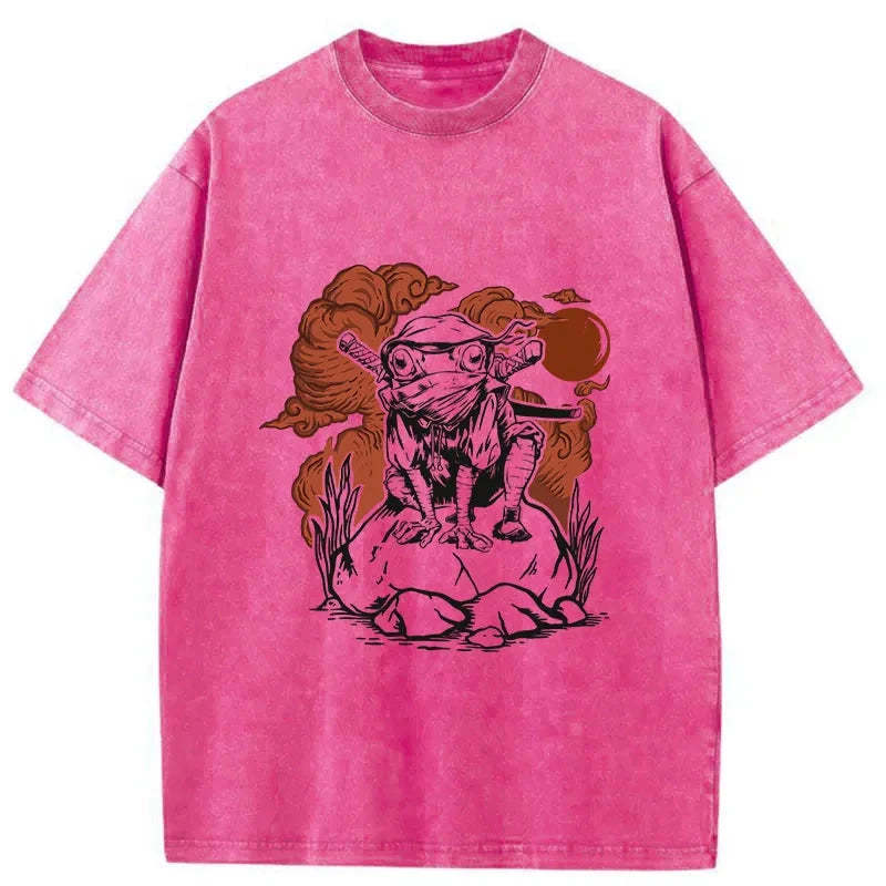 Tokyo-Tiger Ninja Frog Japanese Washed T-Shirt
