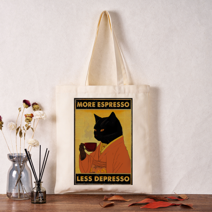 Tokyo-Tiger Increase Espresso Decrease Distress Tote Bag