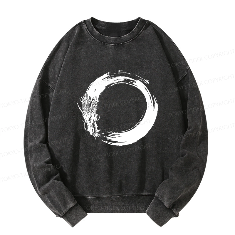 Tokyo-Tiger Dragon's Circle Washed Sweatshirt