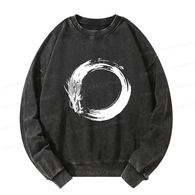 Tokyo-Tiger Dragon's Circle Washed Sweatshirt