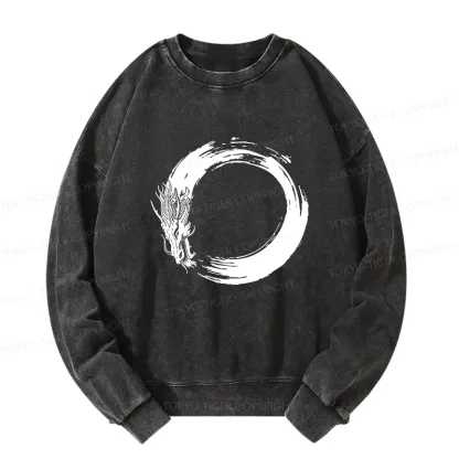Tokyo-Tiger Dragon's Circle Washed Sweatshirt