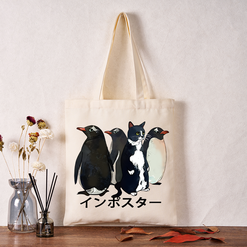 Tokyo-Tiger Imposter Among Penguins Tote Bag