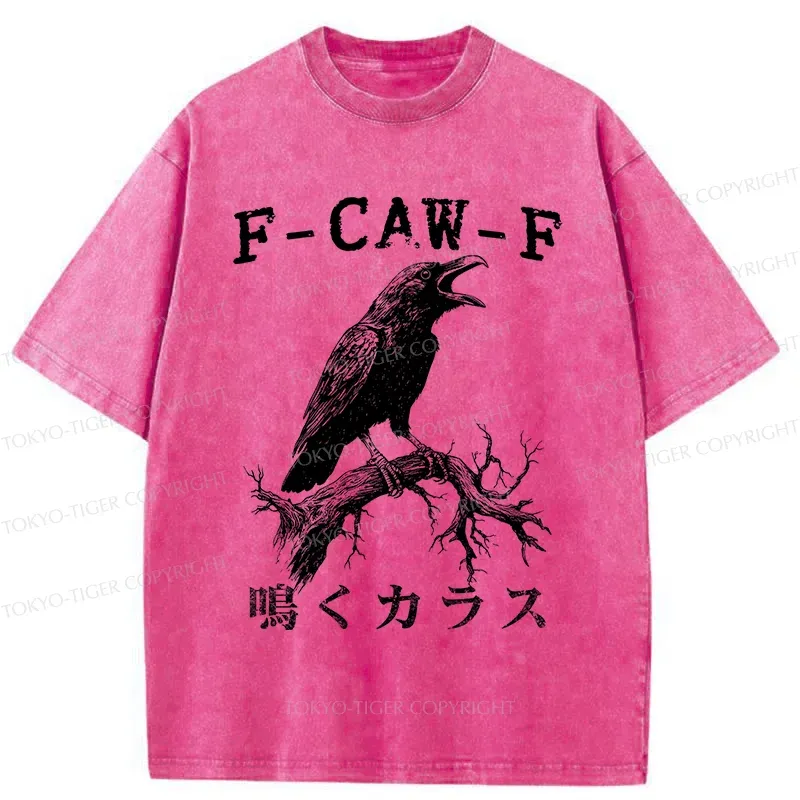 Tokyo-Tiger Funny Crow Call Washed T-Shirt