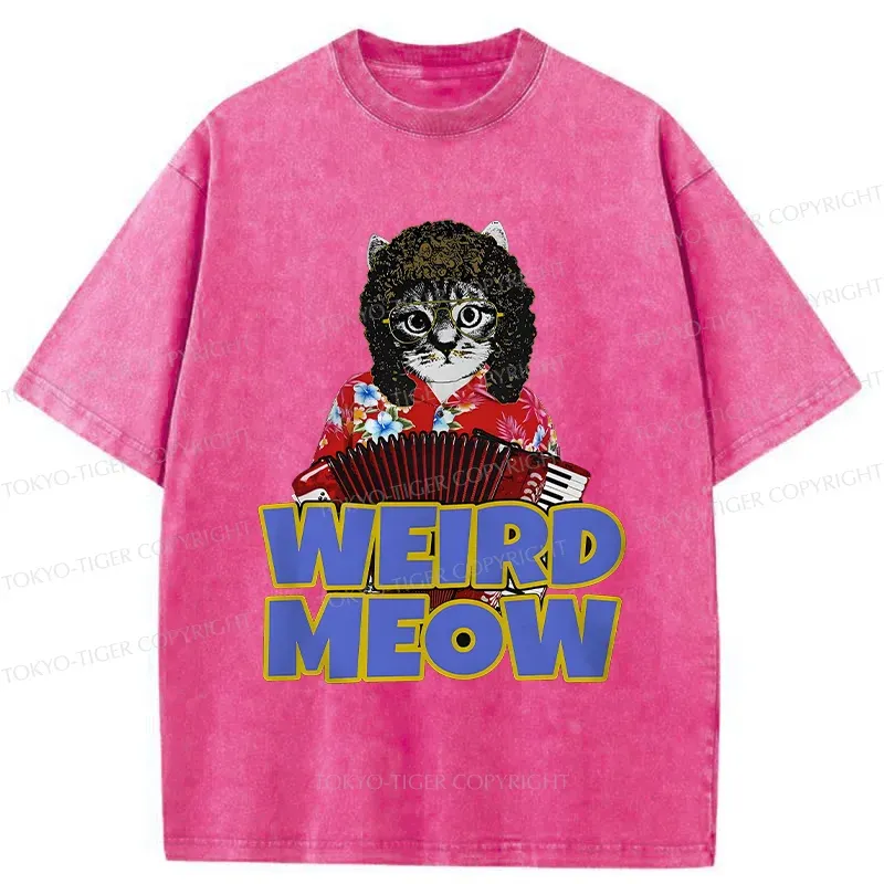 Tokyo-Tiger Rock Cat Funny Washed T-Shirt