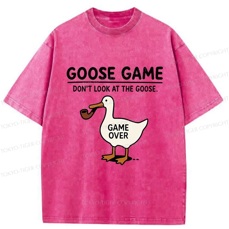 Tokyo-Tiger Funny Goose Game Washed T-Shirt